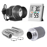 GRONET 4 INCH INLINE FAN AND CARBON FILTER COMBO WITH THERMOSTAT CONTROLLER